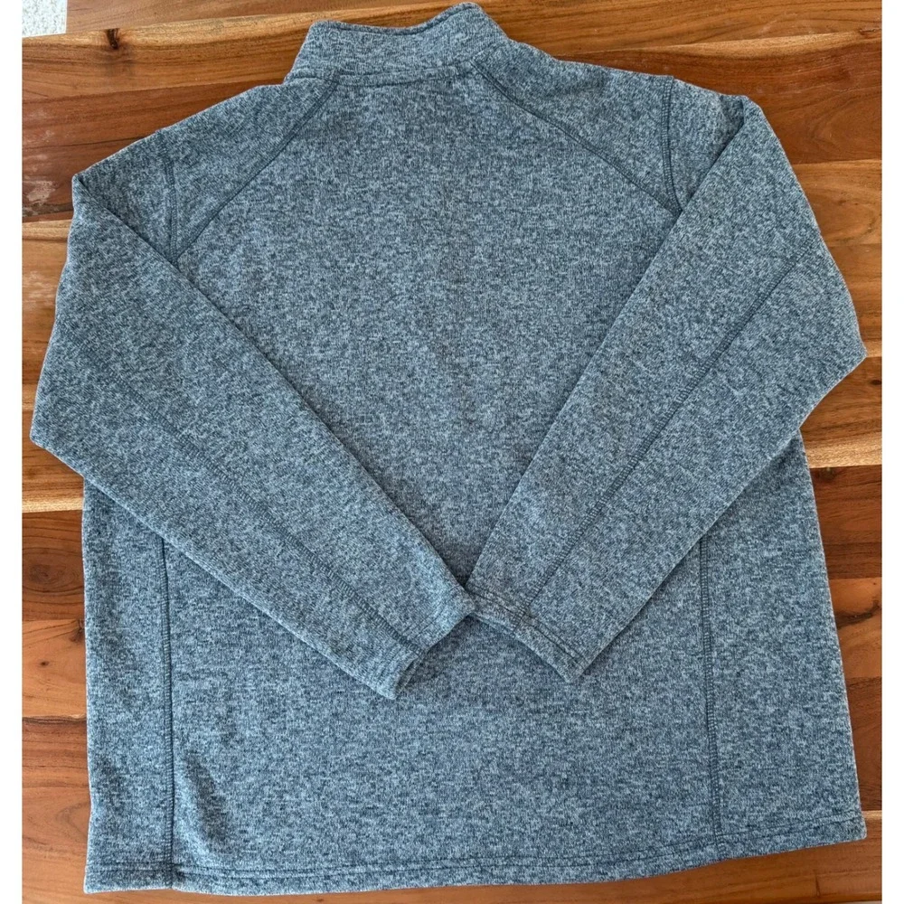 Eddie Bauer Mens 2XL Blue Heather Sweater Fleece Quarter Zip Pullover Jacket